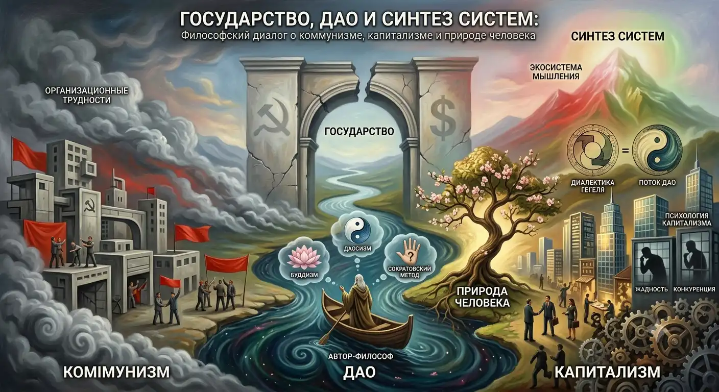 Государство, Дао и синтез систем: философский диалог о коммунизме, капитализме и природе человека