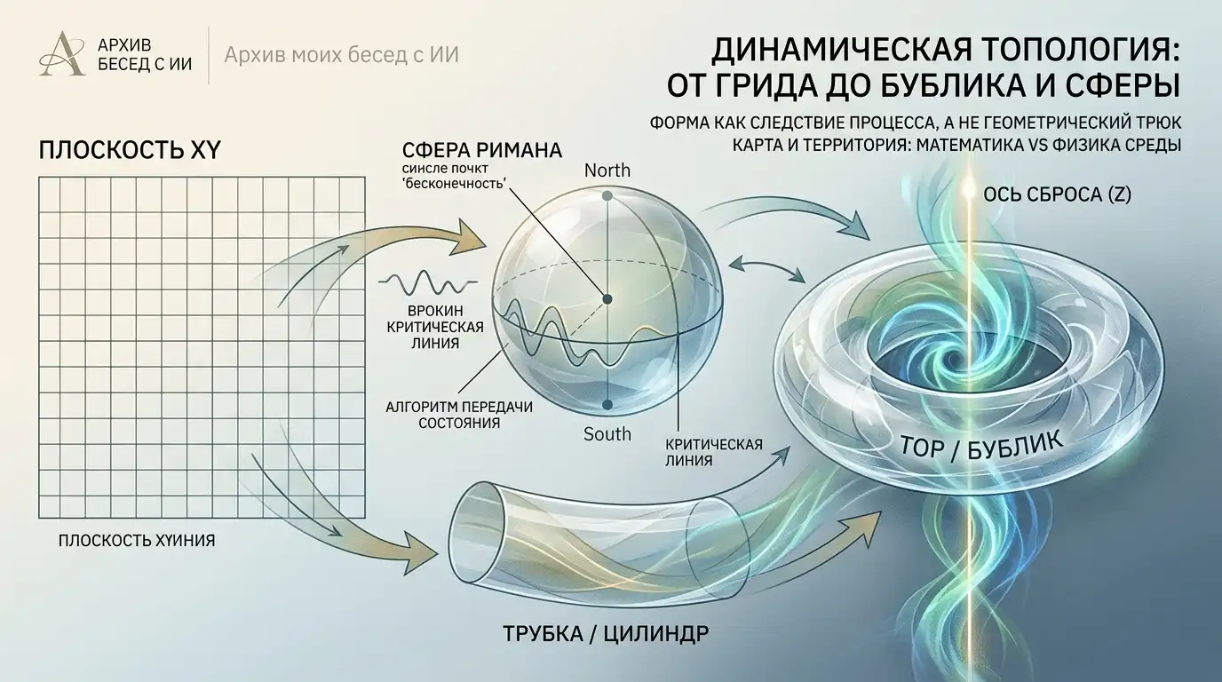 Динамическая топология: От свертывания плоскости до оси волнового алгоритма