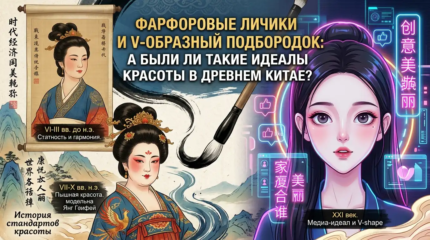 Фарфоровые личики и V-образный подбородок: А были ли такие идеалы красоты в Древнем Китае?